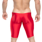MetroMaleWear New Jammer swim boxer in red shiny form-fitting material ideal for swimming and beachwear