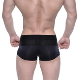 Black athletic briefs metro male wear noto trunk with mesh panel waistband designed for active comfort
