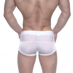 White athletic briefs metro male wear noto trunk 2026-33 with mesh panel across the back for breathability