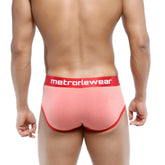 MetroMaleWear oriental brief orange 5005-14 pink textured briefs with red trim and matching logo waistband