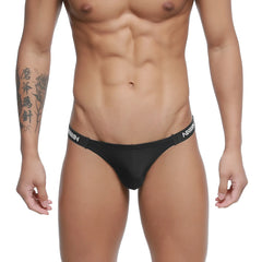 Black men’s briefs metroMalewear paleta bikini black with white logo waistband band for comfortable everyday wear
