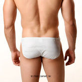 White textured briefs with a snug form-fitting design from MetroMaleWear perfect scene askin bikini grey 2003-10 collection