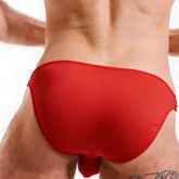 MetroMalewear perfect scene cotton bikini swim trunks in red with smooth texture snug fit and clean stitching