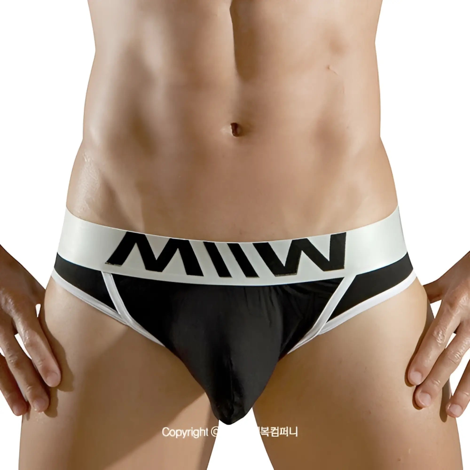 MetroMaleWear perfect scene hip brief in black and white with sleek modern design by Miiiw branded briefs