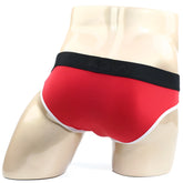 Red mens briefs metro malewear perfect scene hip brief with black waistband white trim and new brand logo
