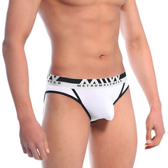 MetroMaleWear perfect scene hip brief in white and black with bold striped waistband for comfortable daily wear