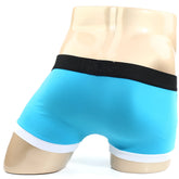 MetroMaleWear Perfect Scene turquoise boxer briefs with black waistband and white trim at leg openings