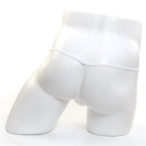 White glossy latex briefs with high-waisted seamless design from MetroMaleWear perfect scene string lace nude 2014-71