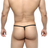 Black thong with thin sleek design from metromalewear perfect scene string sunset 2014-45 shown from the back