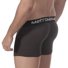 Black metronewe mens boxer briefs with snug fit elastic waistband made from pima cotton charcoal 3027-11
