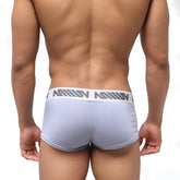MetroMaleWear pocket short boxer lavender 3113-07 light gray briefs with white waistband and dark gray logo pattern