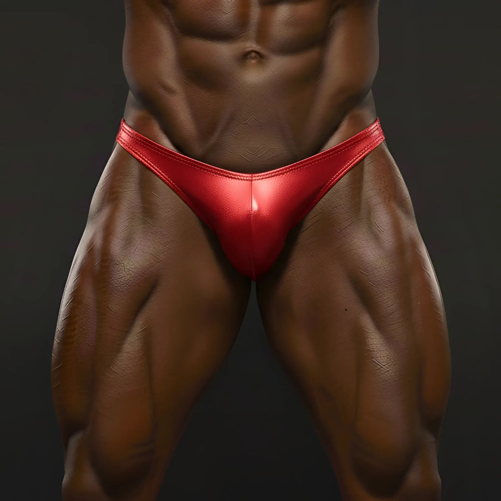 MetroMaleWear posingWear core red posing suit glossy vibrant red fabric briefs with sleek form-fitting design