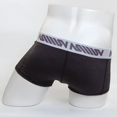 Metro male wear premium padded boxer heather 3032-11 dark gray heathered briefs with white waistband and gray logo