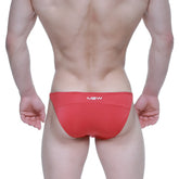 Red m2w brand briefs with a sleek form-fitting design from MetroMaleWear Prodigy Bikini Red 6504-12 collection