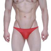 MetroMaleWear Prodigy bikini red 6504-12 red form-fitting thong made of smooth stretchy fabric front view