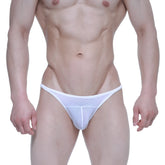 MetroMaleWear Prodigy bikini white 6504-00 white mesh thong with triangular design and thin supportive straps