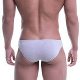 Metro malewear puente bikini grey 3603-10 gray heathered briefs with subtle logo on the side