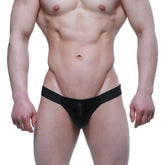 MetroMaleWear Puente Bikini Osirius 3603-73 black shiny metallic briefs with a sleek form-fitting design