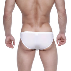 White briefs metro malewear puente bikini rainbow 3603-01 with smooth form-fitting design in solid white color