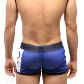 MetroMaleWear Punch short royal blue blue mesh athletic shorts with white side panel and black waistband