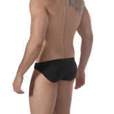 Metro male wear racer swim brief black with sleek form-fitting design and subtle stitching along the waistband