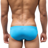 Bright blue metro male wear resorte swim bikini 4917-09 with smooth form-fitting design in front view