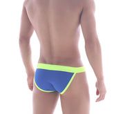 MetroMaleWear Rio Swim Bikini royal 4949-18 blue and neon green swim trunks with sleek modern design