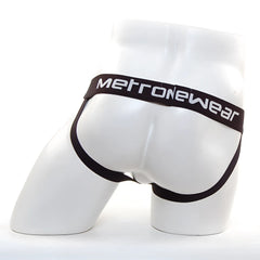 Black metronewear satin silk jock strap briefs with a sleek form-fitting design and elastic waistband