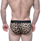 MetroMaleWear savage brief 6106-04 leopard-print briefs with black elastic waistband and trim for stylish comfort