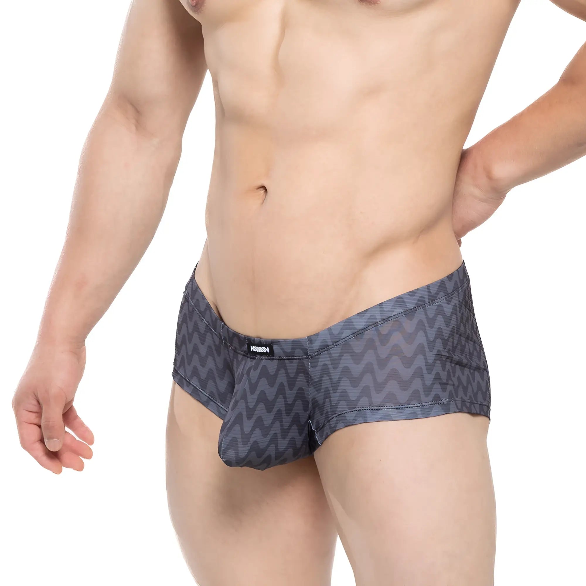 Metro male wear senal trunk gray 2125-72 gray zigzag patterned men’s briefs with snug fit and elastic waistband