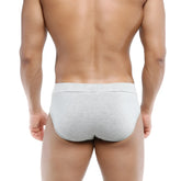 Gray heathered cotton briefs with a clean minimalist design from metromalewear sencillo brief gray 5203-10