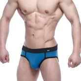 MetroMalewear sencillo brief petrol 5203-08 blue and black sleek athletic form-fitting briefs for active wear