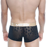 Black lace boxer briefs with a gold mehear waistband metro male wear short boxer estella 7인치 2022-73