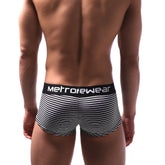 Black and white striped mens briefs with black metrowear waistband metro malewear short boxer luces 2026-41