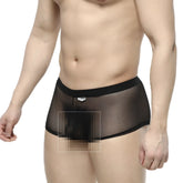 MetroMaleWear simple trunk black 1033-20 black mesh briefs with solid waistband and front logo