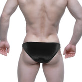 MetroMaleWear Sindbad bikini black velvet briefs with a subtle textured pattern for stylish men’s underwear