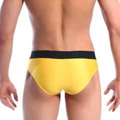 MetroMaleWear snap brief mango bright yellow briefs with contrasting black elastic waistband for comfortable fit