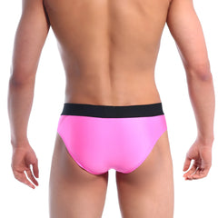 MetroMaleWear snap brief pink 2222-02 bright pink briefs with black waistband for comfortable daily wear