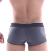 Gray briefs with a black waistband from metromalewear snap trunk charcoal 2223-11 offering comfortable support