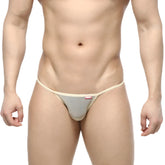 MetroMaleWear string bikini nude 2005-76 beige mesh thong with matching elastic waistband and small red brand tag