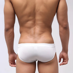White briefs metro male wear stripe swim bikini 4917-41 smooth form-fitting fabric for comfortable swim use