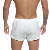 MetroMaleWear summer swim shorts white with elastic waistband and relaxed fit ideal for athletic use