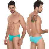 Turquoise metro malewear sunbathing bikini briefs with smooth form-fitting design for comfortable wear