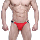 Red athletic briefs metro malewear sup bikini valentine red with black waistband featuring white sup branding