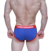 Blue and red metroMaleWear Superman brief 6125-18 with snug fit design for comfortable everyday wear