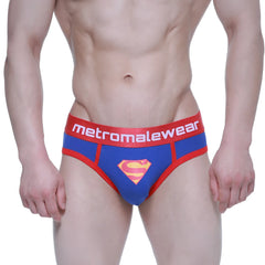MetroMaleWear Superman brief 6125-18 men’s blue and red cotton underwear with yellow s logo on front