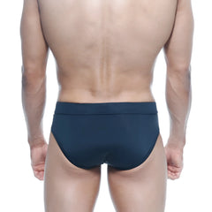 Dark navy blue metro malewear swim brief negro 4953-20 with smooth form-fitting fabric and wide elastic waistband