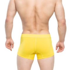 MetroMaleWear Tesoro short boxer 7 inch bright yellow briefs with smooth form-fitting fabric and solid color design