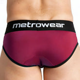 Metromalewear travis brief burgundy 5106-29 maroon and black sleek form-fitting mens briefs
