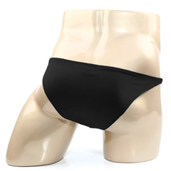MetroMaleWear TROZO bikini black briefs with smooth texture displayed on mannequin front view